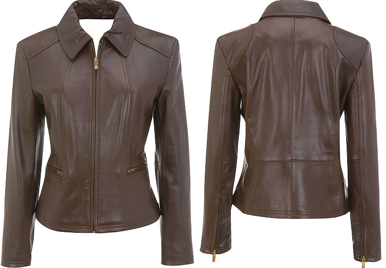 Women Genuine Leather Fashion jacket (Free Home Delivery Within 7 To 10 Days Worldwide)