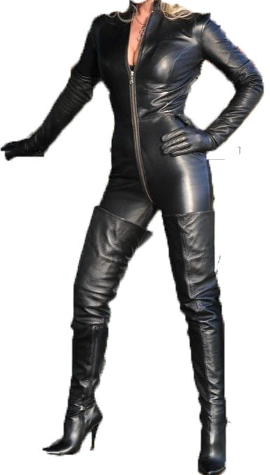 Women Genuine Leather Catsuit/Overall (Free Home Delivery Within 7 To 10 Days Worldwide)